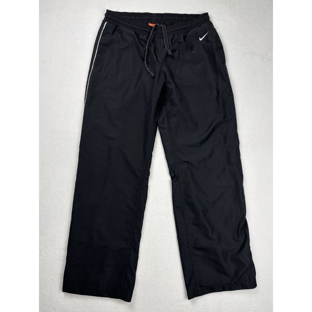Nike Athletic Dept Track Pants Mens Large Black Y2K Windbreaker Nylon Swoosh